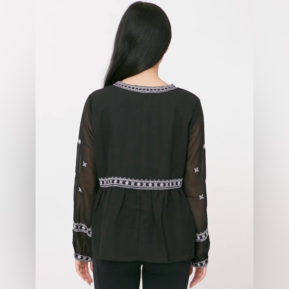 Celestial Blue Black & White Blouse - Picture 3 of 11